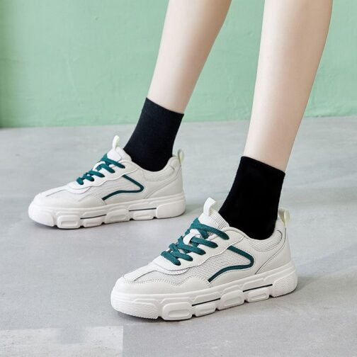 Leather Flat Sneakers