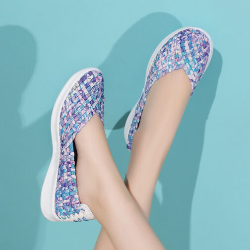 Elastic Knitted Slip On Loafer Sneakers