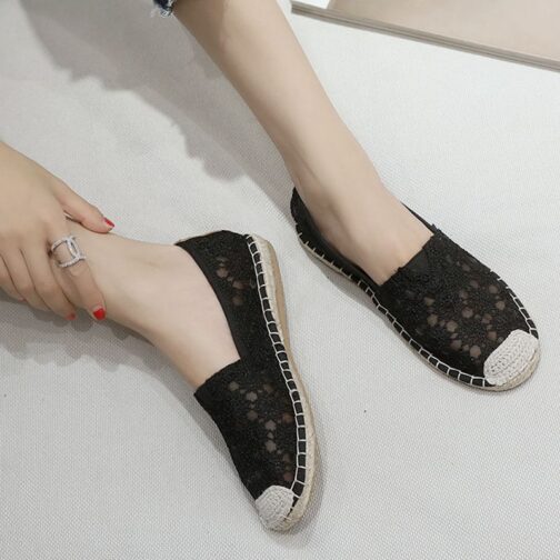 Lace Flowers Espadrilles Loafer Flat Shoes