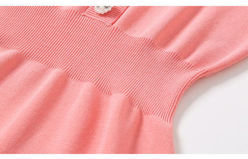 Button Down Short Sleeve Sweater T Shirt Knit Dress