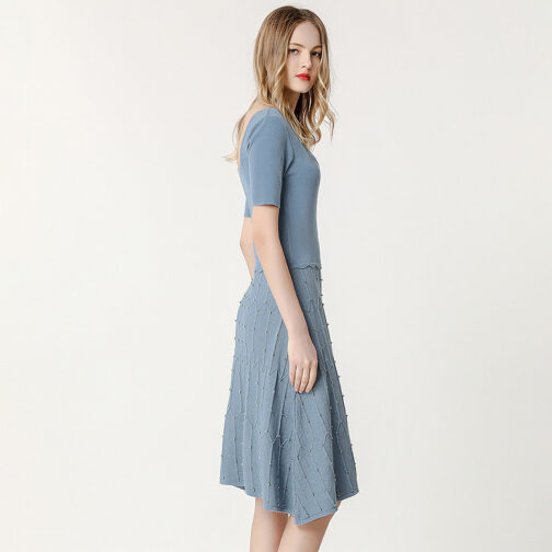 Comfy Stretchy Sweater Fabric Features: Short sleeve, U neck, above knee, mini length, slim fit,  t-shirt dress Occasions: Basic and classic summer dress, suit for different occasions such as casual, office, outdoor, party etc. Perfect for leggings, boots.