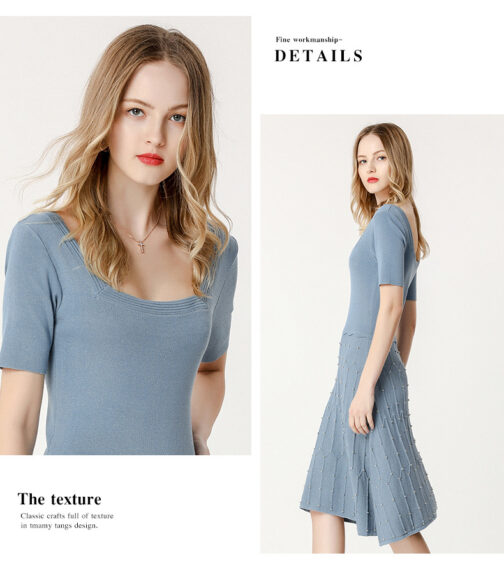 Comfy Stretchy Sweater Fabric Features: Short sleeve, U neck, above knee, mini length, slim fit,  t-shirt dress Occasions: Basic and classic summer dress, suit for different occasions such as casual, office, outdoor, party etc. Perfect for leggings, boots.